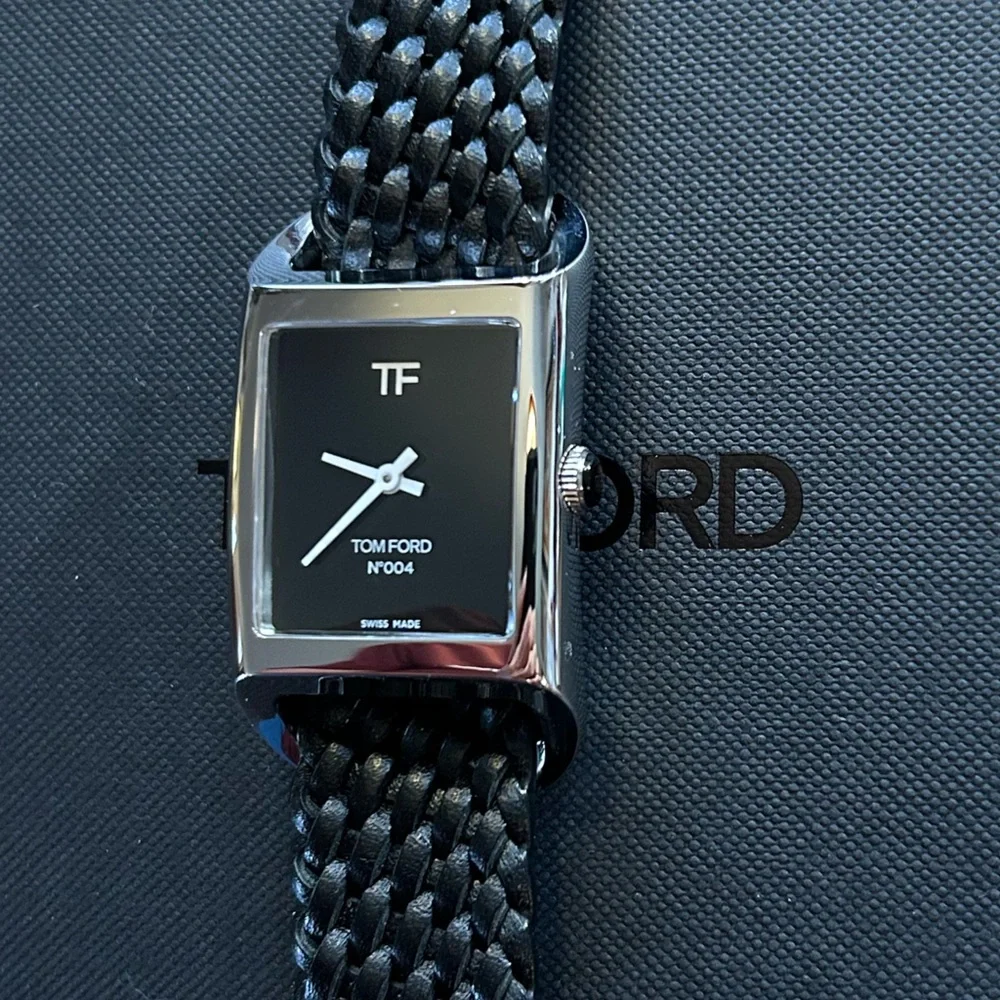 Tom Ford Watch With 35mm Black Face & Black Braided Band - Picture 4 of 10